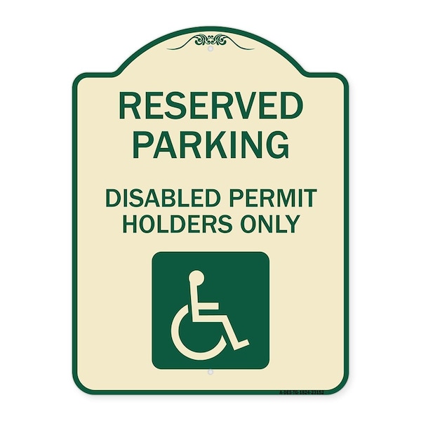 Signmission Reserved Parking Disabled Permit Holders Heavy-Gauge Aluminum Sign, 24" x 18", TG-1824-23152 A-DES-TG-1824-23152 - main